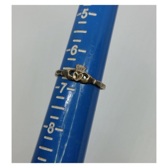 Vintage Claddagh ring Solid sterling Silver Boho - Picture 2 of 2